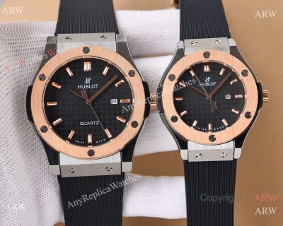 Replica Hublot Classic Fusion Quartz 2-Tone Rose Gold 45mm and 33mm